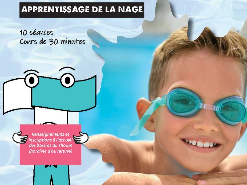 Affiche stage de natation enfant vacances de février